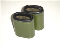 Leather Dice Cups Oval Burgundy Red Lip Pair