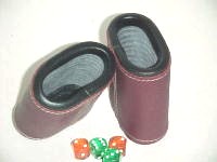 Leather Dice Cups, Oval Bordeaux